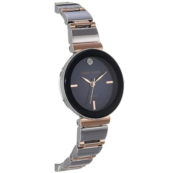Women\'s Genuine Diamond Dial Bangle Watch Rose Rose Gold /Navy Blue /Silver